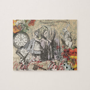 Alice Adventures Wonderland Curtain Classic Art Jigsaw Puzzle