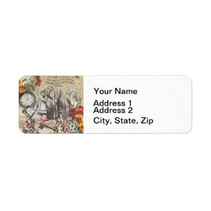 Alice Adventures Wonderland Curtain Classic Art Label