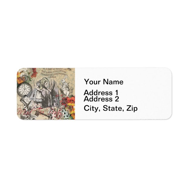 Alice Adventures Wonderland Curtain Classic Art Label (Front)