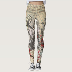 Alice Adventures Wonderland Curtain Classic Art Leggings