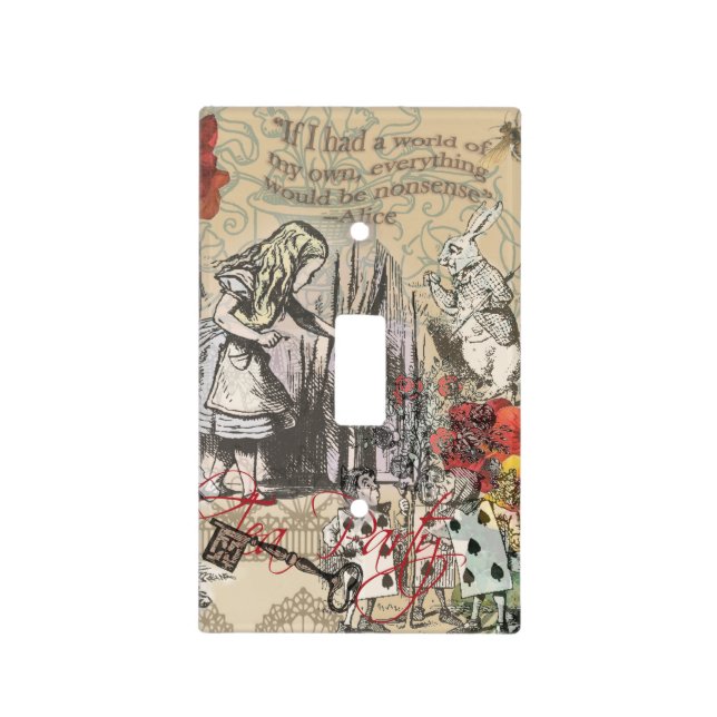 Alice Adventures Wonderland Curtain Classic Art Light Switch Cover (Front)