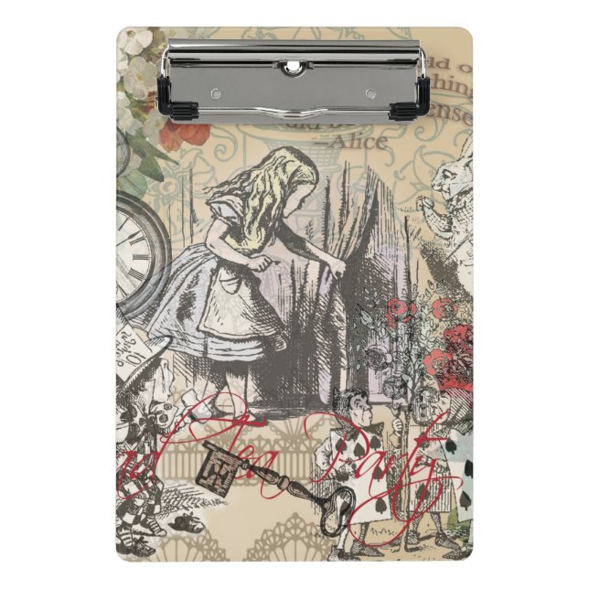 Alice Adventures Wonderland Curtain Classic Art Mini Clipboard (Front)