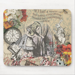 Alice Adventures Wonderland Curtain Classic Art Mouse Pad