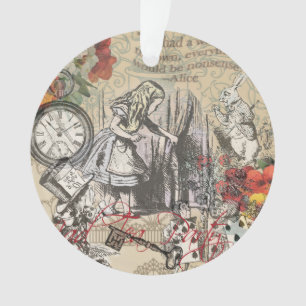 Alice Adventures Wonderland Curtain Classic Art Ornament