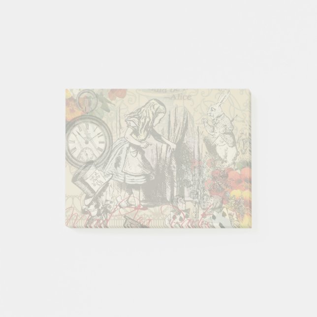 Alice Adventures Wonderland Curtain Classic Art Post-it Notes (Front)