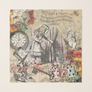 Alice Adventures Wonderland Curtain Classic Art Scarf