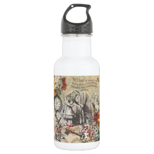 Alice Adventures Wonderland Curtain Classic Art Stainless Steel Water Bottle