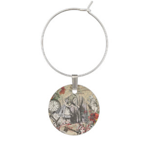 Alice Adventures Wonderland Curtain Classic Art Wine Charm