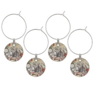 Alice Adventures Wonderland Curtain Classic Art Wine Charm