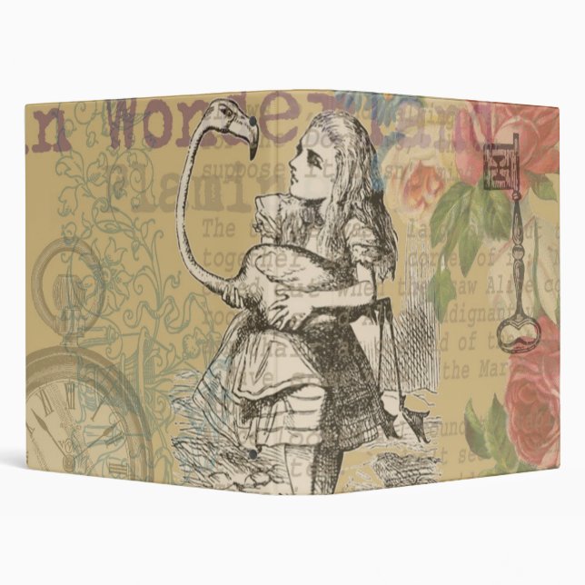 Alice Adventures Wonderland Flamingo Classic Binder (Background)
