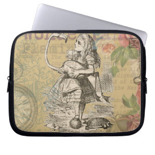 Alice Adventures Wonderland Flamingo Classic Laptop Sleeve
