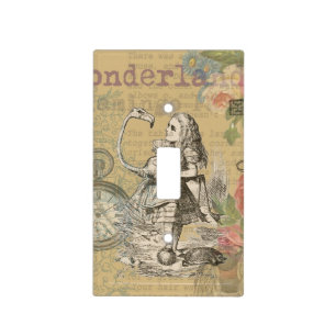 Alice Adventures Wonderland Flamingo Classic Light Switch Cover