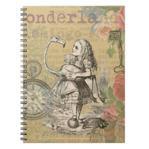 Alice Adventures Wonderland Flamingo Classic Notebook
