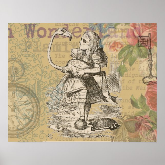 Alice Adventures Wonderland Flamingo Classic Poster (Front)