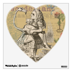 Alice Adventures Wonderland Flamingo Classic Wall Sticker
