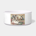 Alice Adventures Wonderland Mad Tea Party Art Bowl<br><div class="desc">Alice's Adventures in Wonderland at the mad tea party - This image is based on the original classic Alice book, from the mid-1800s, showing Alice sitting at the end of the table in a big, overstuffed chair, having an unbirthday party with the white rabbit, a mouse, and the Mad Hatter....</div>