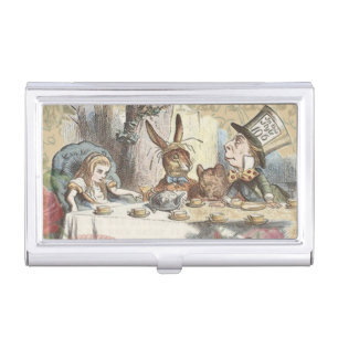 Alice Adventures Wonderland Mad Tea Party Art Business Card Case