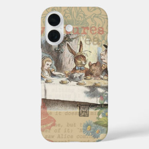 Alice Adventures Wonderland Mad Tea Party Art iPhone 16 Case