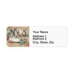 Alice Adventures Wonderland Mad Tea Party Art Label