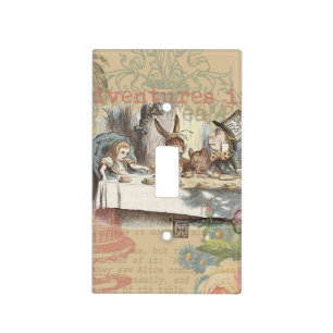 Alice Adventures Wonderland Mad Tea Party Art Light Switch Cover