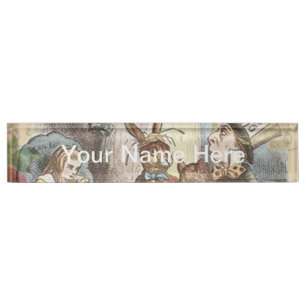 Alice Adventures Wonderland Mad Tea Party Art Nameplate