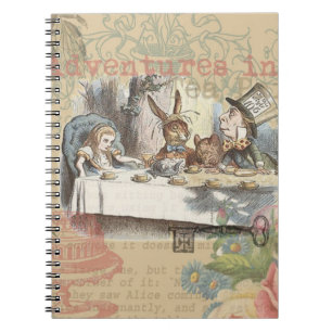 Alice Adventures Wonderland Mad Tea Party Art Notebook