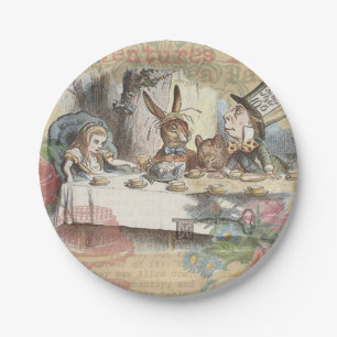 Alice Adventures Wonderland Mad Tea Party Art Paper Plates