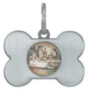 Alice Adventures Wonderland Mad Tea Party Art Pet Tag