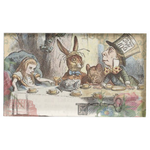 Alice Adventures Wonderland Mad Tea Party Art Table Card Holder