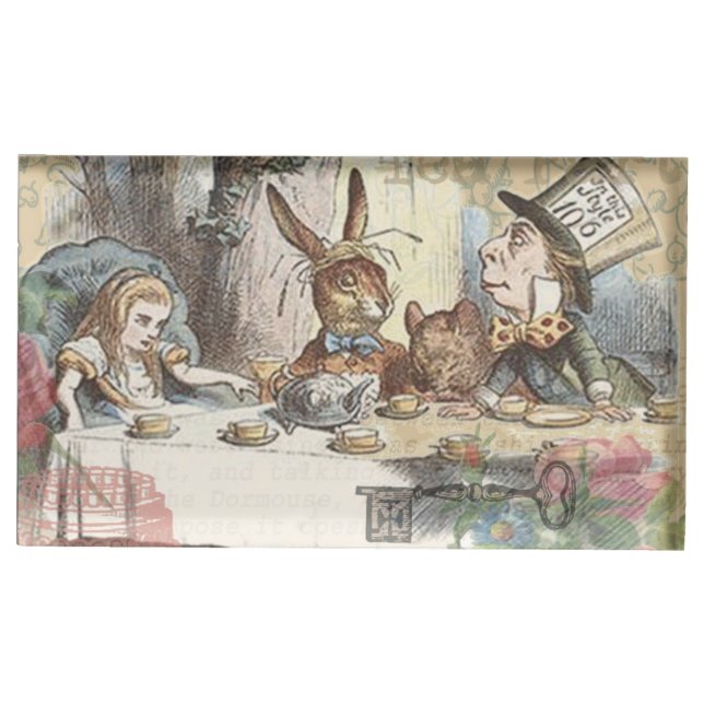 Alice Adventures Wonderland Mad Tea Party Art Table Card Holder (Front)