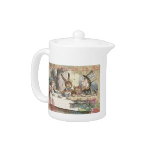 Alice Adventures Wonderland Mad Tea Party Art Teapot
