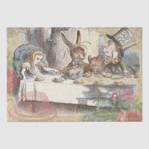 Alice Adventures Wonderland Mad Tea Party Art Tissue Paper