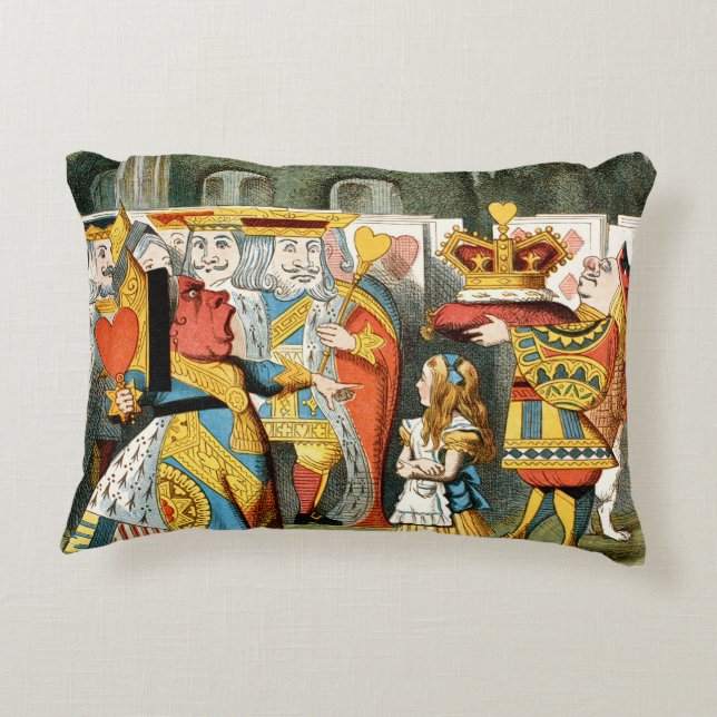 Alice Adventures Wonderland Queen of Hearts Accent Pillow (Back)