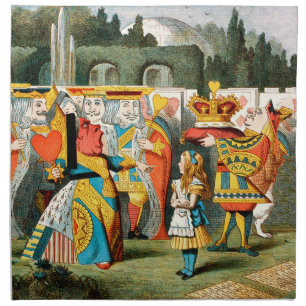 Alice Adventures Wonderland Queen of Hearts Cloth Napkin