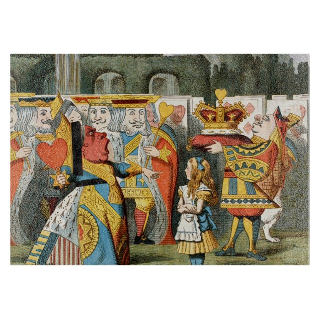 Alice Adventures Wonderland Queen of Hearts Cutting Board (Front)