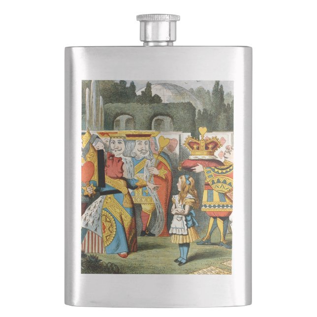 Alice Adventures Wonderland Queen of Hearts Flask (Front)