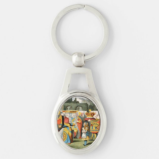 Alice Adventures Wonderland Queen of Hearts Keychain (Front)