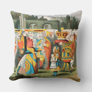 Alice Adventures Wonderland Queen of Hearts Outdoor Pillow