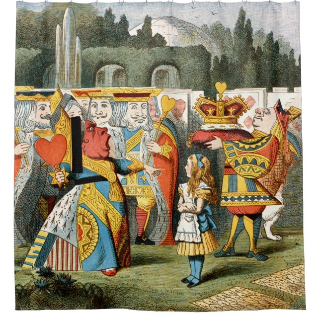 Alice Adventures Wonderland Queen of Hearts Shower Curtain (Front)