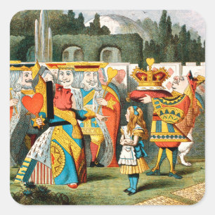 Alice Adventures Wonderland Queen of Hearts Square Sticker