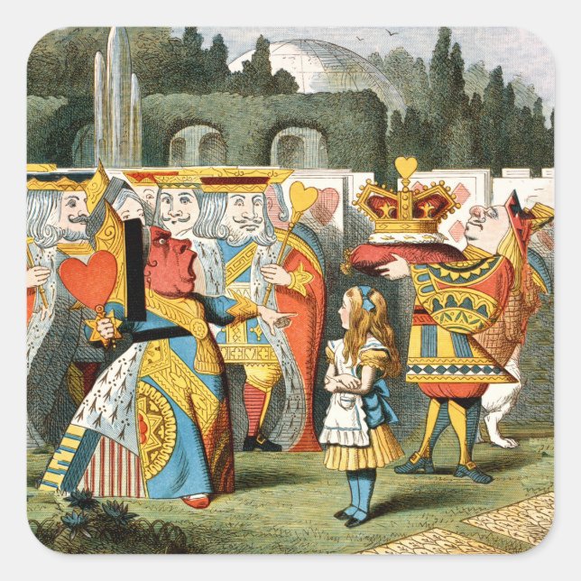 Alice Adventures Wonderland Queen of Hearts Square Sticker (Front)