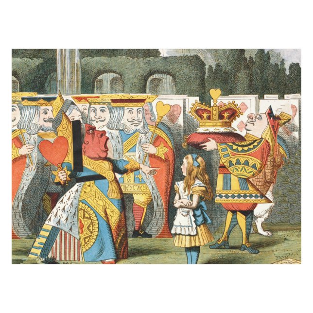 Alice Adventures Wonderland Queen of Hearts Tablecloth (Front (Horizontal))
