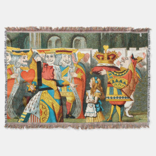 Alice Adventures Wonderland Queen of Hearts Throw Blanket