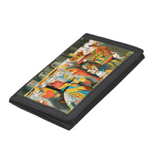 Alice Adventures Wonderland Queen of Hearts Tri-fold Wallet