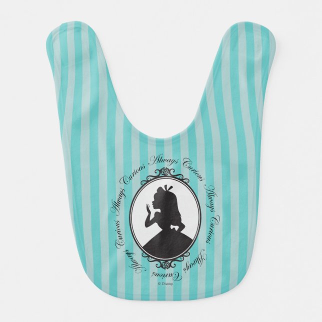 Alice | Always Curious Baby Bib (Front)