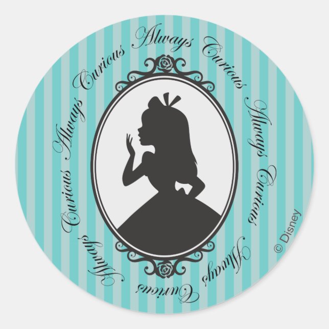 Alice | Always Curious Classic Round Sticker (Front)