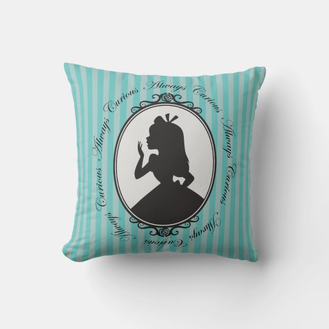Alice | Always Curious Throw Pillow (Front)