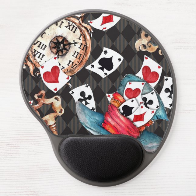 Alice an Wonderland Mousepad with Clock, Key Cards (Front)