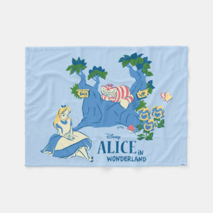 Alice and Cheshire Cat Fleece Blanket