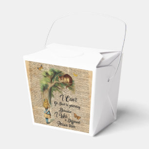 Alice and Cheshire Cat Quote Dictionary Art Favor Boxes